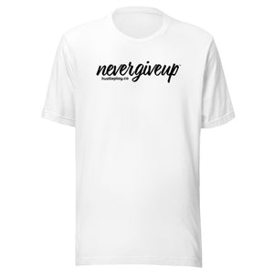 nevergiveup™ Branded Unisex Short Sleeve T-Shirt - Black Print