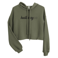 Load image into Gallery viewer, hustleplay.co Signature Cropped Hoodie - Embroidered BlackThread
