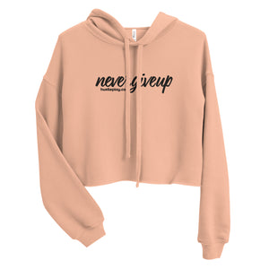 nevergiveup™ Branded Cropped Hoodie - Embroidered Black Thread